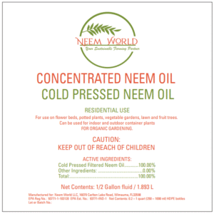 Neem World Cold-Pressed Neem Oil Concentrate (16oz/32oz/½ Gal) - Organic Pest & Fungus Control for Home Gardens - Residential use