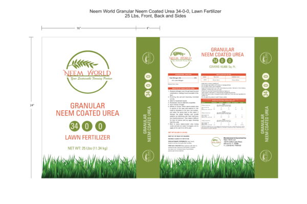 Neem World Granular Neem Coated Urea 34-0-0 Lawn Fertilizer – 40 lbs (or 25 lbs) - Image 2
